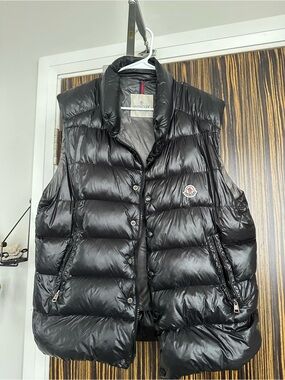 Moncler Shiny Black Quilted Down Vest